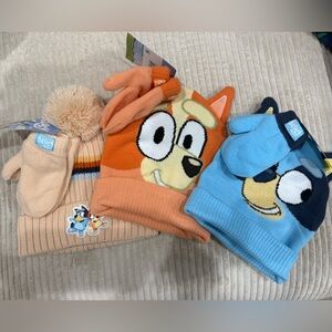 Toddler Bluey Beanie and Mittens Trio - Brand New with Tags
